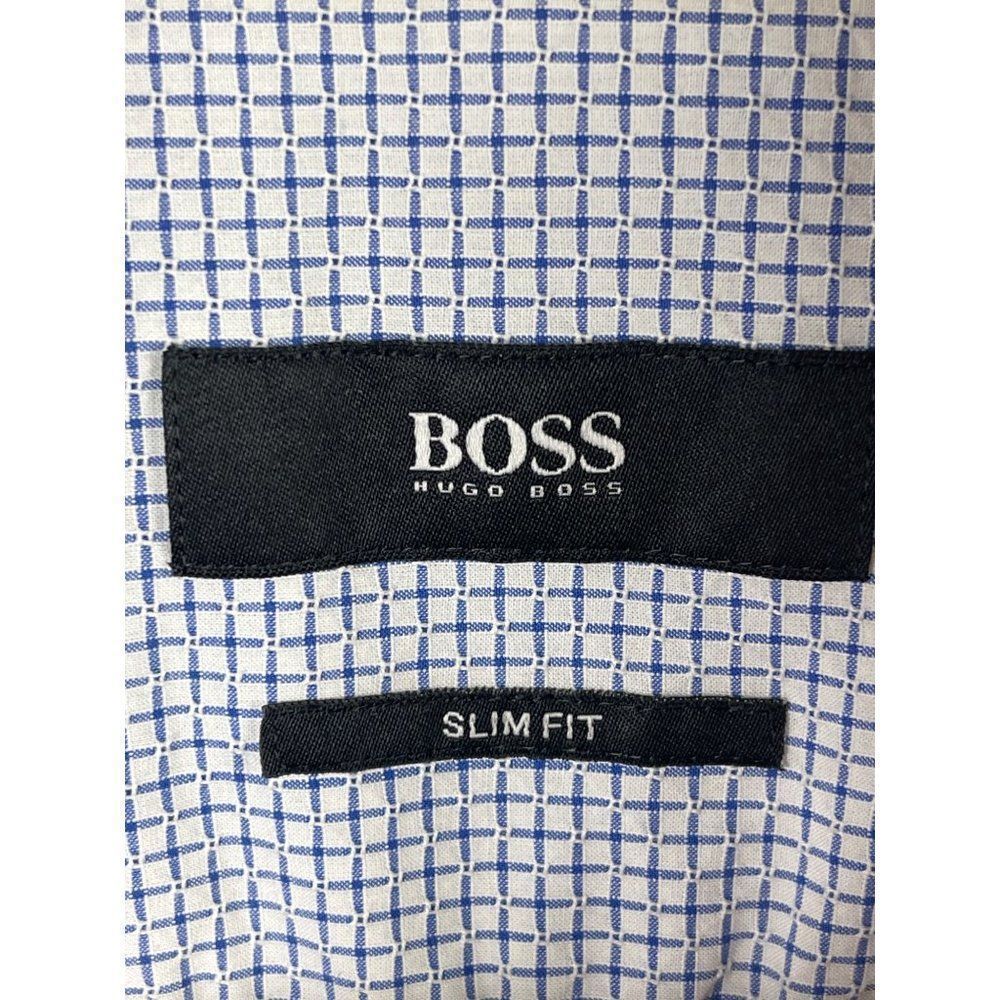 Hugo Boss Mens Button Down Shirt Blue Business Casual - Picture 2 of 7